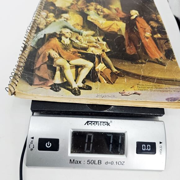 Vintage 1970's US History Theme Notebook By The Spiral Patrick Henry Painting - Picture 10 of 10